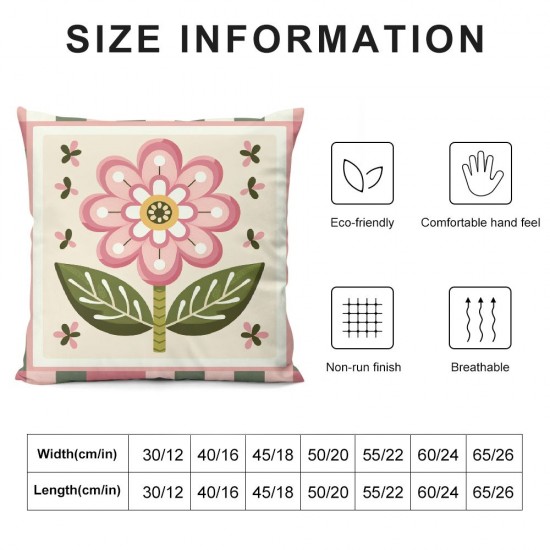 Ulloord Spring Pillow Covers Pink Floral Rabbit Throw Pillowcase Summer Home Sofa Bedroom Living Room Holiday Decor Cushion Case Farmhouse Decorations