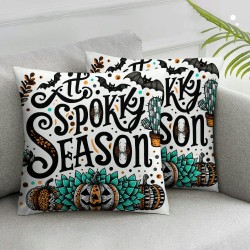 Ulloord Halloween Pillow Covers It's Season Pumpkin Throw Pillows Holiday Pillowcase Linen Cushion Case for Sofa Home Decor