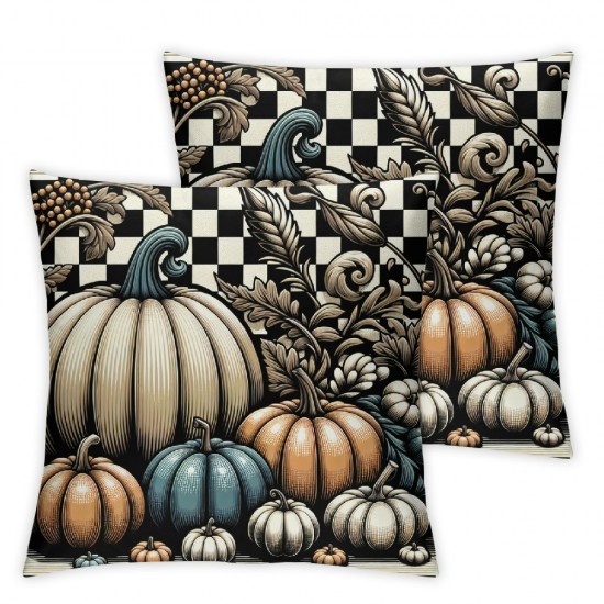 Ulloord Fall Pillow Covers Pumpkins Throw Pillowcase Holiday Thanksgiving Home Decor Sofa Bedroom Cushion Case Outdoor Indoor Decorations