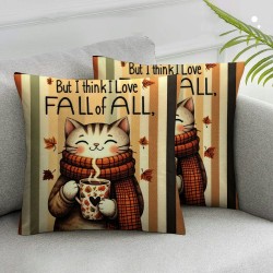 Ulloord  Fall Pillow Covers  I Love Fall Most of All Fall Throw Pillowcase Polka Dot Holiday Home Decor Sofa Bedroom Cushion Case Outdoor Indoor Decorations