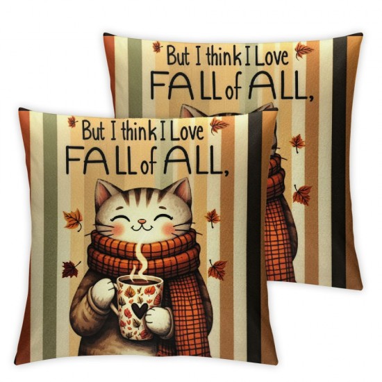 Ulloord  Fall Pillow Covers  I Love Fall Most of All Fall Throw Pillowcase Polka Dot Holiday Home Decor Sofa Bedroom Cushion Case Outdoor Indoor Decorations