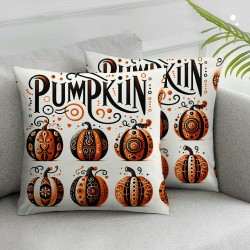 Ulloord  Fall Pillow Covers  Orange Leopoard Pumpkins Throw Pillowcase Autumn Vibes Holiday Thanksgiving Home Decor Sofa Bedroom Cushion Case Outdoor Indoor Decorations