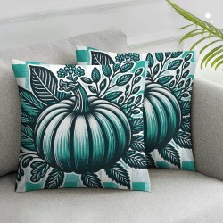 Ulloord Fall Pillow Covers Blue Floral Throw Pillowcase Thanksgiving Holiday Home Decor Sofa Bedroom Cushion Case Outdoor Indoor Decorations