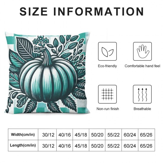 Ulloord Fall Pillow Covers Blue Floral Throw Pillowcase Thanksgiving Holiday Home Decor Sofa Bedroom Cushion Case Outdoor Indoor Decorations