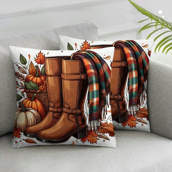 Ulloord Fall Pillow Covers Cat Pumpkins Throw Pillowcase Thanksgiving Autumn Holiday Home Decor Sofa Bedroom Cushion Case Outdoor Indoor Decorations