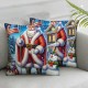 Ulloord Christmas Pillow Covers American Flag Throw Pillows Pillowcase Home Decor Living Room House Decorative Cushion Case for Sofa Couch