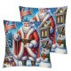 Ulloord Christmas Pillow Covers American Flag Throw Pillows Pillowcase Home Decor Living Room House Decorative Cushion Case for Sofa Couch