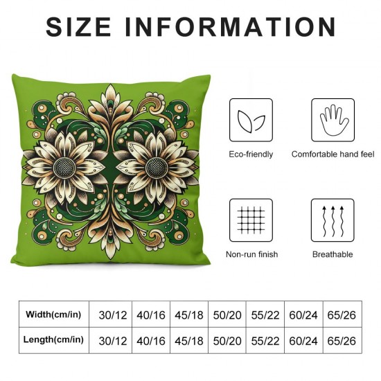 Ulloord Fall Pillow Covers Green Pumpkin Throw Pillowcase Thanksgiving Holiday Home Decor Sofa Bedroom Cushion Case Outdoor Indoor Decorations