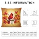 Ulloord Fall Pillow Covers Cardinal Bird Throw Pillowcase Thanksgiving Holiday Home Decor Sofa Bedroom Cushion Case Outdoor Indoor Decorations