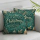 Ulloord Christmas Pillow Covers Throw Pillow Covers Teal Winter Pillowcase Home Decor Living Room House Decorative Cushion Case for Sofa Couch