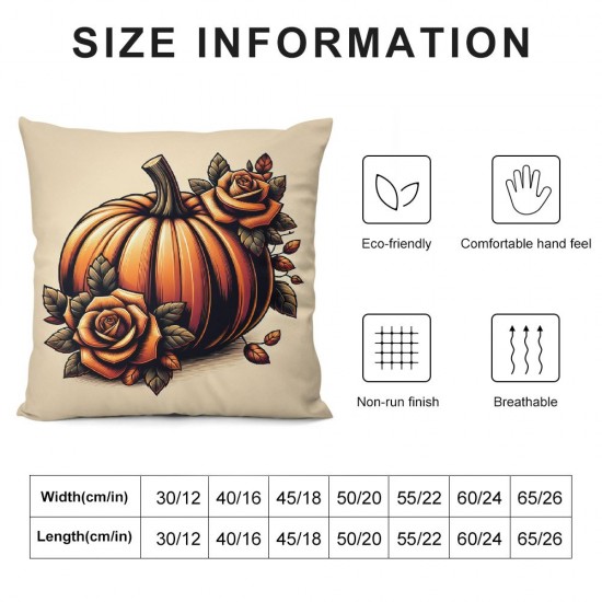 Ulloord Fall Pillow Covers Fall Pumpkin Floral Throw Pillowcase Thanksginving Holiday Home Decor Sofa Bedroom Cushion Case Outdoor Indoor Decorations