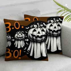 Ulloord Halloween Pillow Covers Pumpkin Ghost Pillowcase Holiday Farmhouse Throw Pillows Indoor Outdoor Couch Cushion Case for Home Sofa Decor