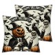 Ulloord Halloween Pillow Covers  Pillowcase Halloween Holiday Throw Pillows Indoor Outdoor Couch Cushion Case for Home Sofa Decor