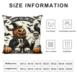 Ulloord Halloween Pillow Covers  Pillowcase Halloween Holiday Throw Pillows Indoor Outdoor Couch Cushion Case for Home Sofa Decor