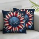 Ulloord Pillow Covers American Flag Sunflower Butterfly Throw Pillow Covers Cushion Case Pillowcase Decorations for Sofa Couch