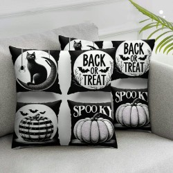 Ulloord Happy Halloween Throw Pillow Covers, Pumpkin Cushion Case for Sofa Couch