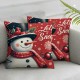 Ulloord  Snowman Christmas Red Throw Pillow Cover, Inch Winter Holiday Cushion Case Decoration for Sofa Couch