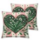 Ulloord Hello Valentine Love You More Eucalyptus Leaves Pink Throw Pillow Covers, Stripes Love Cushion Case Decoration for Sofa Couch