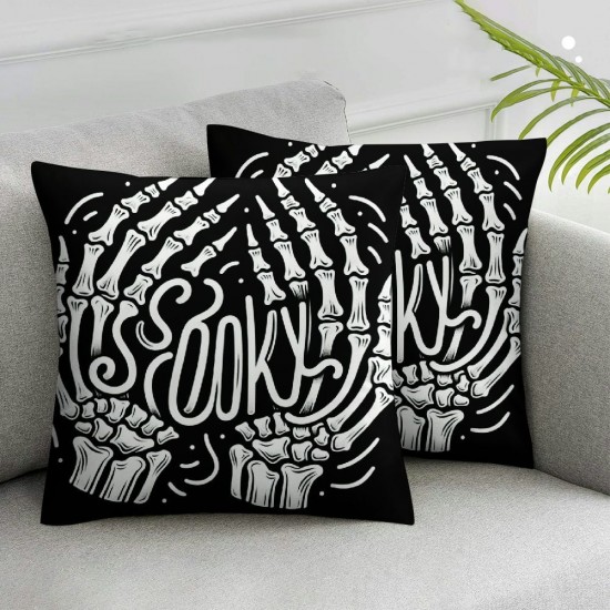 Ulloord Halloween Spooky Throw Pillow Cover, Hand Cushion Case Decoration for Sofa Couch