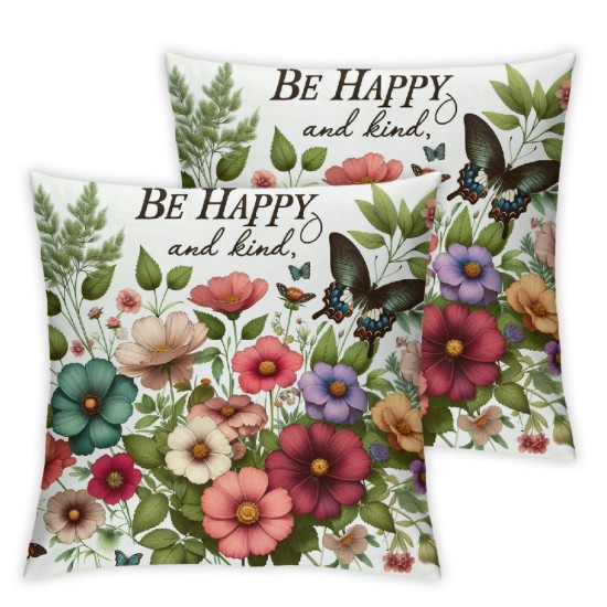 Ulloord Spring Pillow Covers Fresh Flower Market Spring Decorations Throw Pillowcase Linen Cushion Case for Spring Home Décor