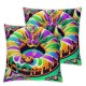 Ulloord Mardi Gras Beads Throw Pillow Covers, We Don't Hide The Crazy We Parade It Holiday Cushion Case Decoration for Sofa Couch