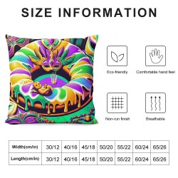 Ulloord Mardi Gras Beads Throw Pillow Covers, We Don't Hide The Crazy We Parade It Holiday Cushion Case Decoration for Sofa Couch