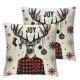 Ulloord Christmas Throw Pillow Covers, Red Christmas Holiday Cushion Case Decoration for Sofa Couch