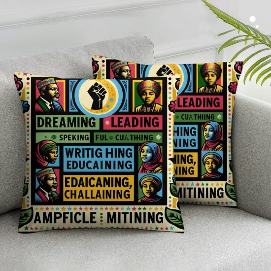 Ulloord Black Liberation Throw Pillow Covers,Inch Cushion Case for Sofa Couch