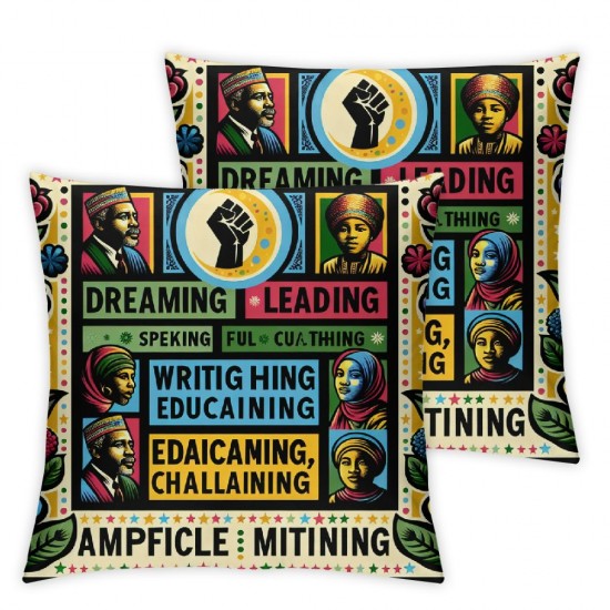 Ulloord Black Liberation Throw Pillow Covers,Inch Cushion Case for Sofa Couch