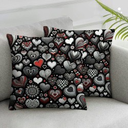 Ulloord Valentine's Day p.s. Heart Throw Pillow Covers,Valentine Wedding Black Cushion Case Decoration for Sofa Couch