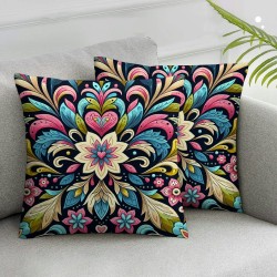 Ulloord Halloween Throw Pillow Cover, Flower Cushion Case Holiday Decor for Sofa Couch