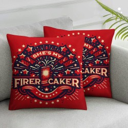 Ulloord Pillow Covers Red and Blue Stars Throw Pillowcase Modern Cushion Case Pillowcase Decorations for Sofa Couch