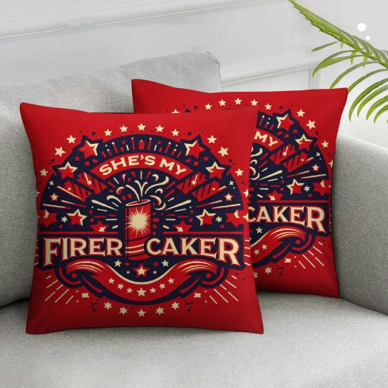 Ulloord Pillow Covers Red and Blue Stars Throw Pillowcase Modern Cushion Case Pillowcase Decorations for Sofa Couch