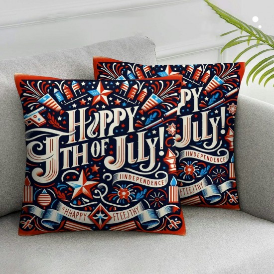 Ulloord Pillow Covers American Flag Pillowcase Stars Cushion Case Pillowcase Decorations for Sofa Couch