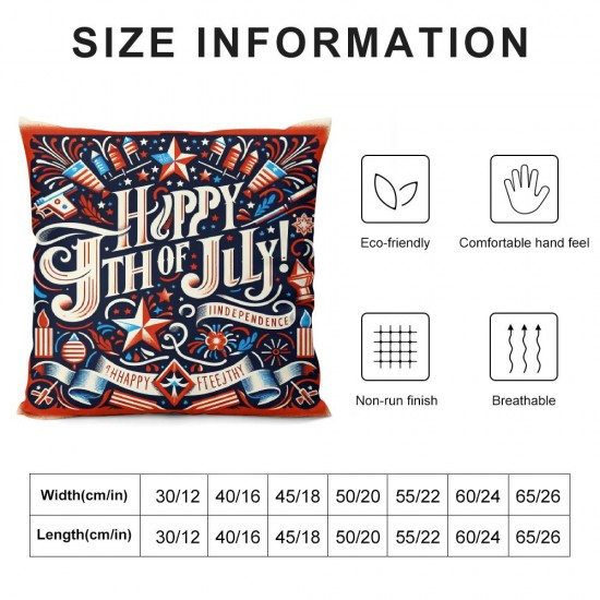 Ulloord Pillow Covers American Flag Pillowcase Stars Cushion Case Pillowcase Decorations for Sofa Couch