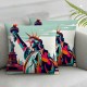 Ulloord Pillow Covers Statue of Liberty Throw Pillowcase Cushion Case Pillowcase Decorations for Sofa Couch