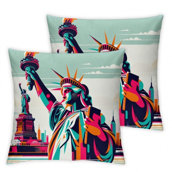 Ulloord Pillow Covers Statue of Liberty Throw Pillowcase Cushion Case Pillowcase Decorations for Sofa Couch