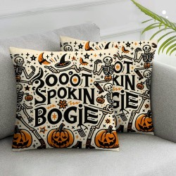 Ulloord Halloween Pillow Covers Spookin' Boogie Pillowcase Dancing Skeleton Holiday Throw Pillows Indoor Outdoor Couch Cushion Case for Home Sofa Decor