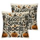 Ulloord Halloween Pillow Covers Spookin' Boogie Pillowcase Dancing Skeleton Holiday Throw Pillows Indoor Outdoor Couch Cushion Case for Home Sofa Decor