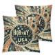 Ulloord Pillow Covers American Flag Stars Throw Pillowcase Farmhouse Cushion Case Pillowcase Decorations for Sofa Couch