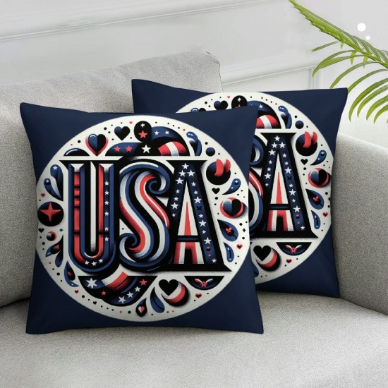 Ulloord Pillow Covers American Flag Love Heart Throw Pillow Covers Cushion Case Pillowcase Decorations for Sofa Couch