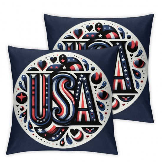 Ulloord Pillow Covers American Flag Love Heart Throw Pillow Covers Cushion Case Pillowcase Decorations for Sofa Couch