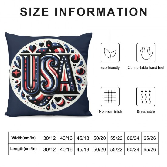 Ulloord Pillow Covers American Flag Love Heart Throw Pillow Covers Cushion Case Pillowcase Decorations for Sofa Couch