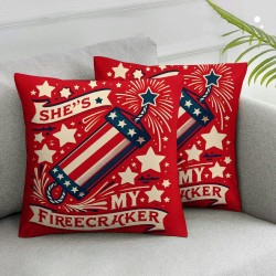 Ulloord Pillow Covers Red and Blue Stars Throw Pillowcase Modern Cushion Case Pillowcase Decorations for Sofa Couch