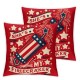 Ulloord Pillow Covers Red and Blue Stars Throw Pillowcase Modern Cushion Case Pillowcase Decorations for Sofa Couch