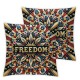 Ulloord Pillow Covers American Flag Sunflower Satrs Throw Pillowcase Cushion Case Decorations for Sofa Couch