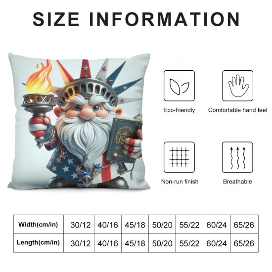 Ulloord Pillow Covers American Gnomes Throw Pillowcase Cushion Case Pillowcase Decorations for Sofa Couch