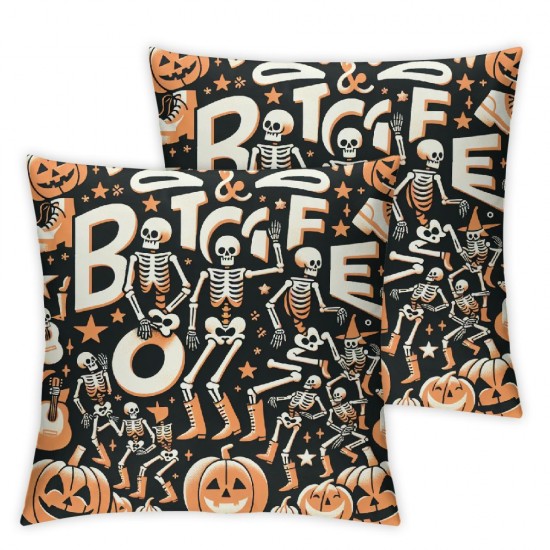 Ulloord Halloween Pillow Covers Boot Spookin' Boogie Pillowcase Dancing Holiday Farmhouse Throw Pillows Indoor Outdoor Couch Cushion Case for Home Sofa Decor