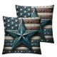 Ulloord Pillow Covers Red Stripes Stars Throw Pillowcase Modern Cushion Case Pillowcase Decorations for Sofa Couch