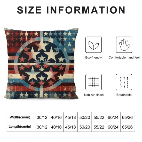 Ulloord Pillow Covers American Flag Pillowcase Stars Cushion Case Pillowcase Decorations for Sofa Couch